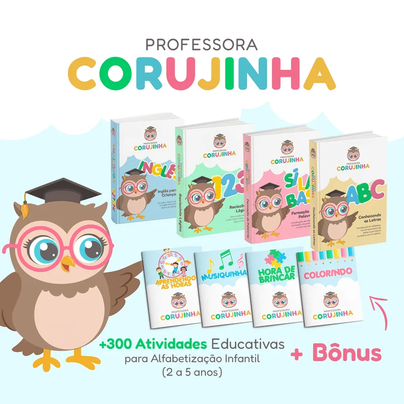 Kit Professora Corujinha com mais de 300 atividades educativas